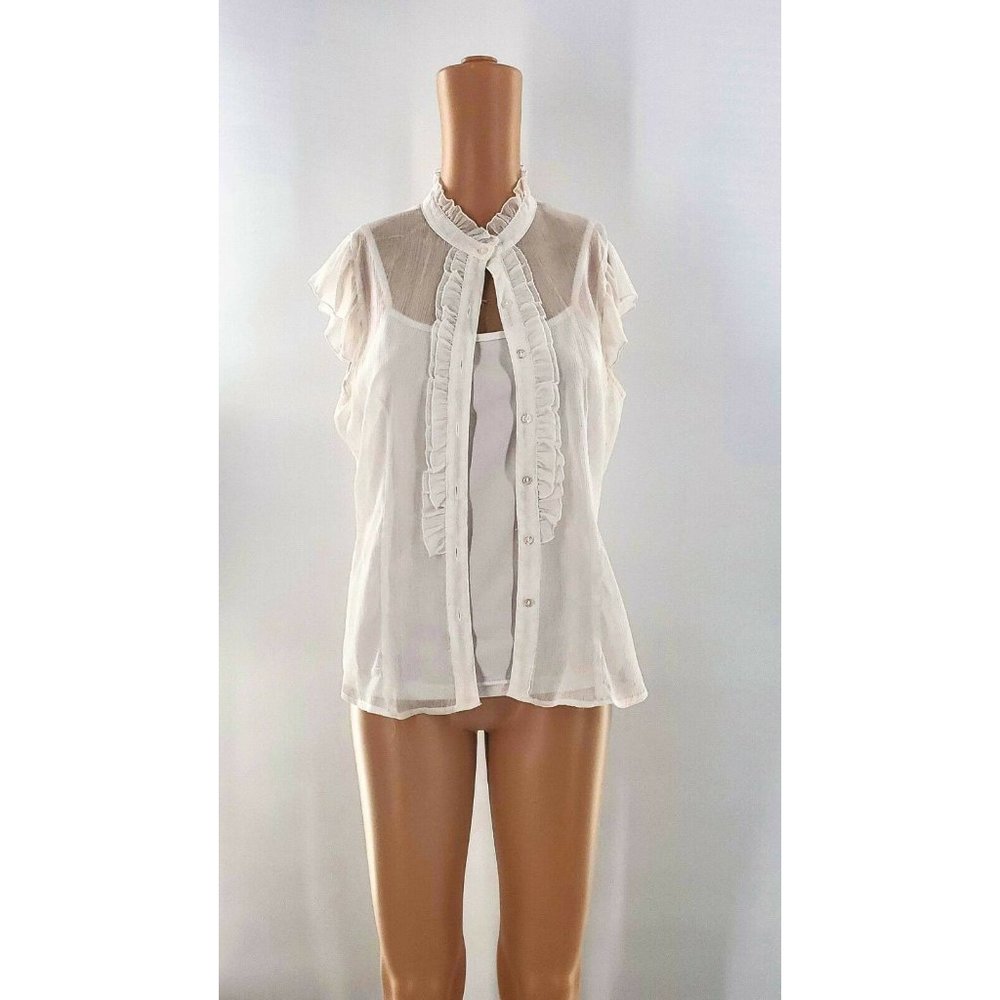 A. Byer 2 Piece Cami Lace Blouse - Large (White)